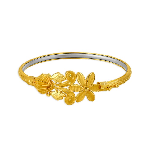 Elegant Floral Gold Bangle