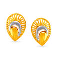 Bewitching 22 Karat Yellow Gold Artistic Teardrop Stud Earrings,,hi-res image number null