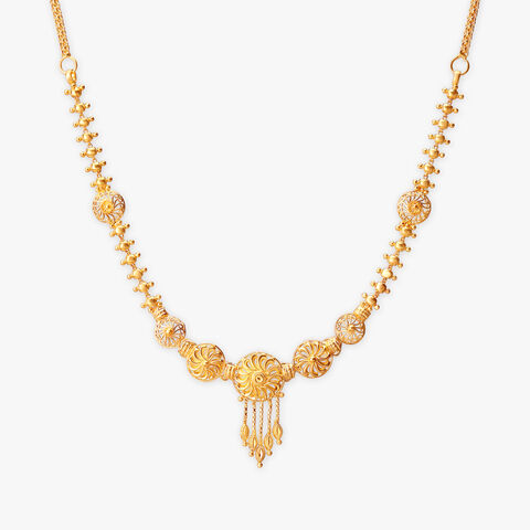 Radiant Circles Gold Necklace Set