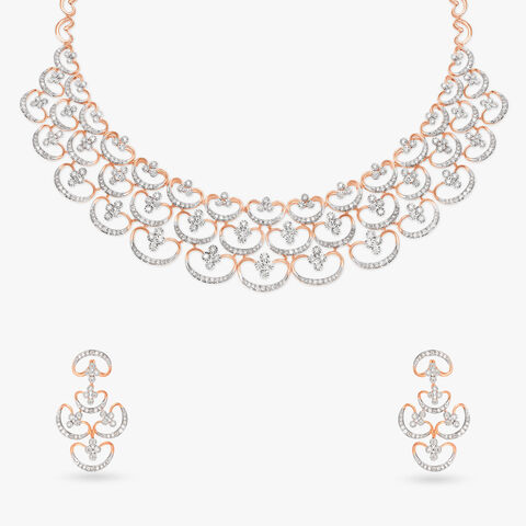 Shimmering Embrace Natural diamond Necklace Set