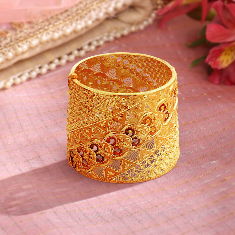 Gold broad bangles store