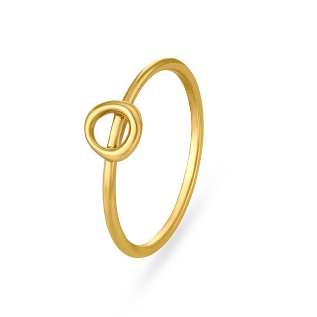 Letter O 14KT Yellow Gold Initial Ring,,hi-res image number null