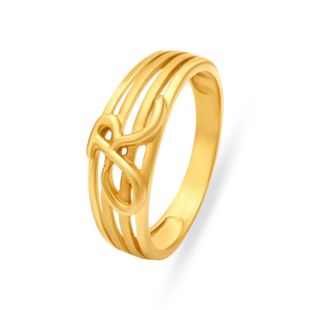 American Diamond Adjustable Initial Letter - R ring