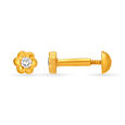 Sublime 22 Karat Yellow Gold And Diamond Flower Stud Earrings,,hi-res image number null