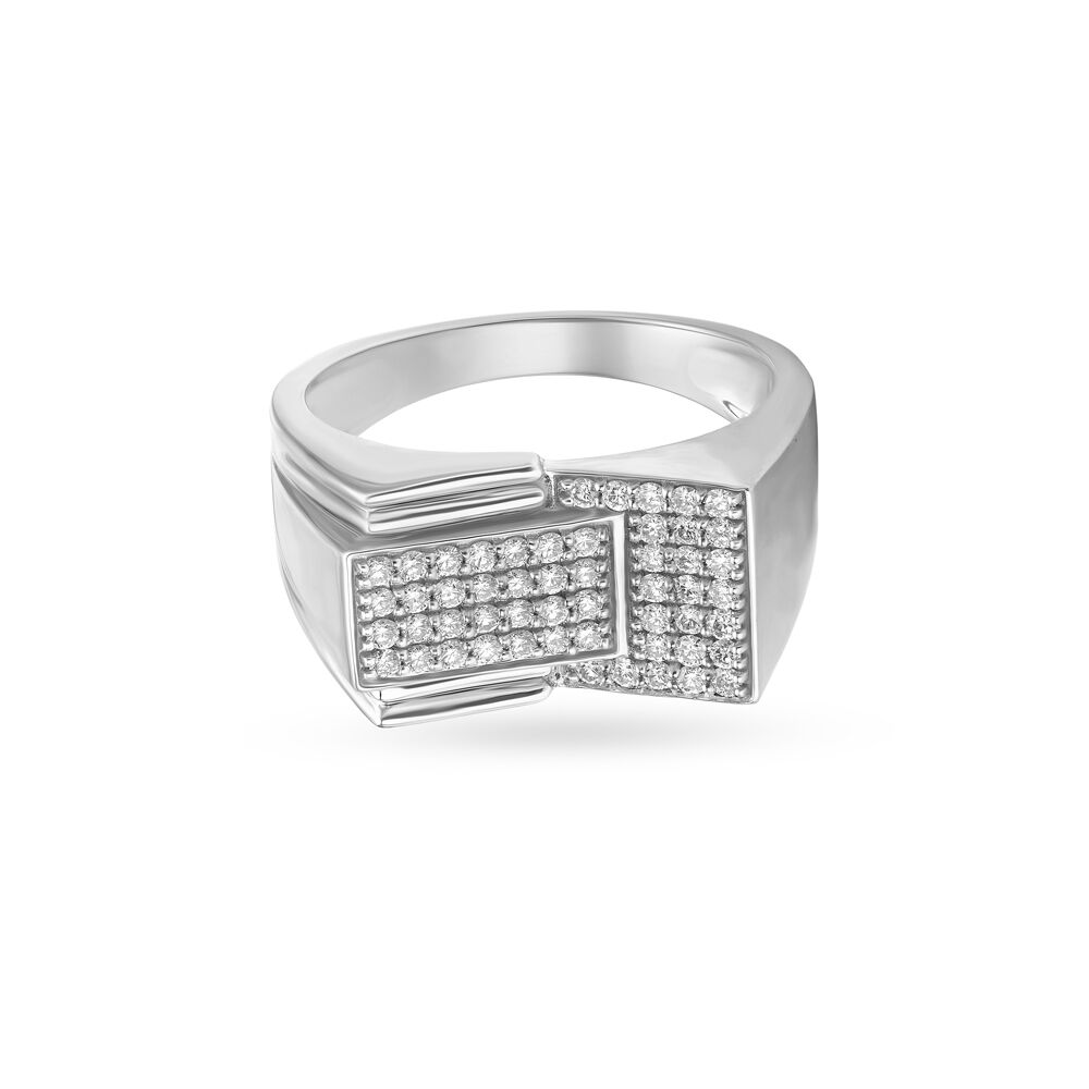 Princess Cut Men's Ring in 925 Silver Palladium A05760323(PLD)