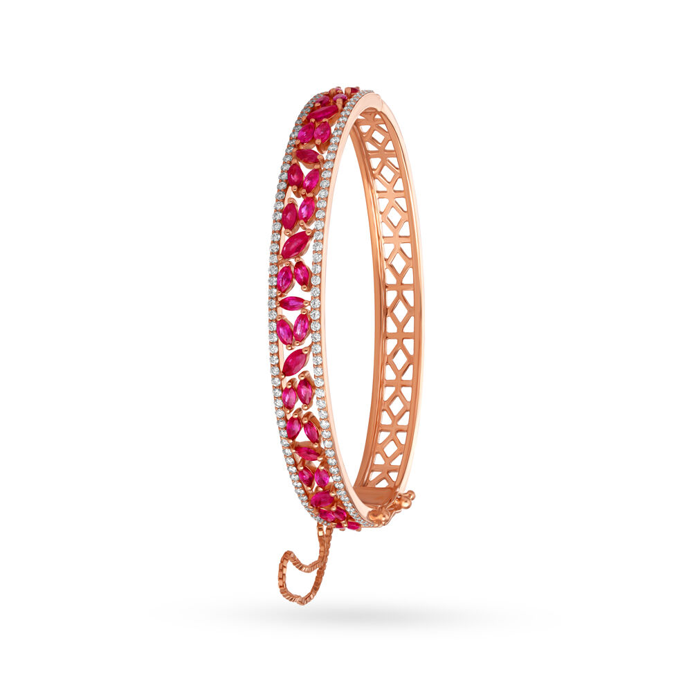 Stunning Ruby and Diamond Bangle in Rose Gold