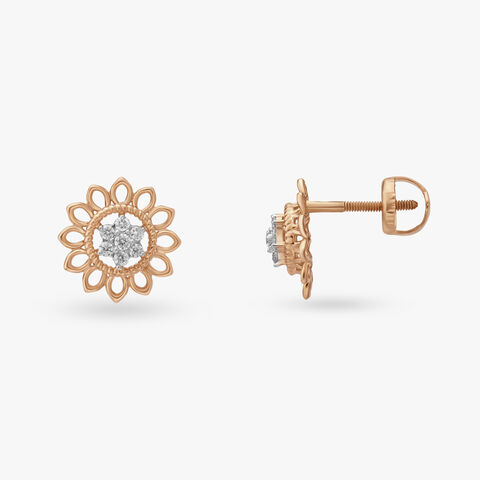 Petal Radiance Diamond Stud Earrings