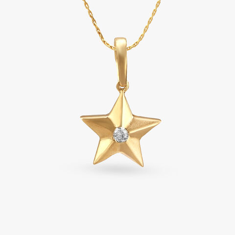 Twinkling Star Diamond Pendant and Earrings set for Kids