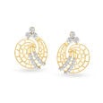 Circular Jali Work Diamond Stud Earrings,,hi-res image number null