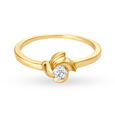14KT Yellow Gold Ring For Women In Flower Design,,hi-res image number null
