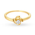 14KT Yellow Gold Ring For Women In Flower Design,,hi-res image number null