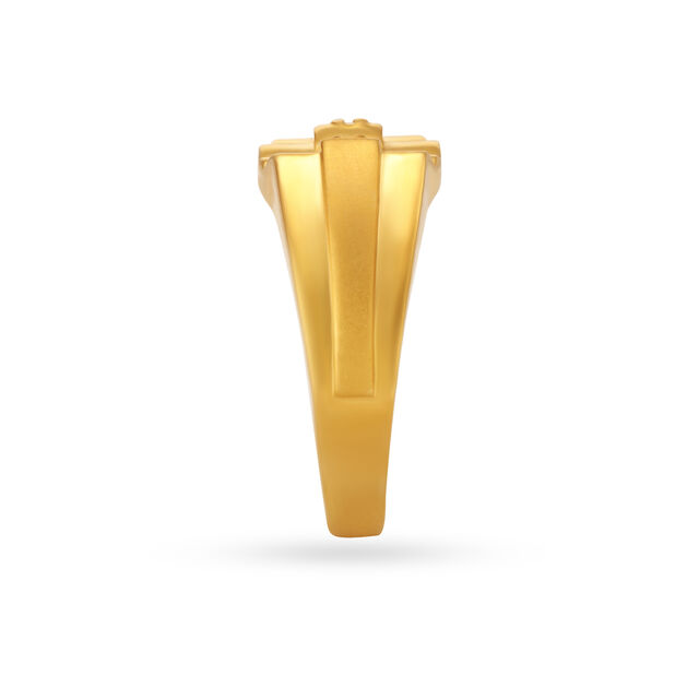 Urbane Carved Gold Finger Ring For Men,,hi-res image number null