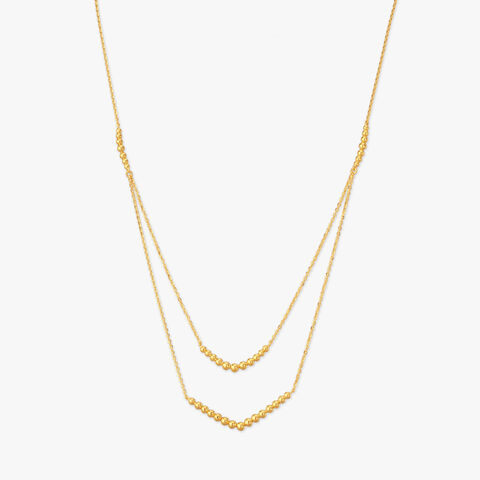 Twin Bead Gold Necklace
