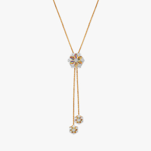 Floral Reverie Diamond Pendant with Chain