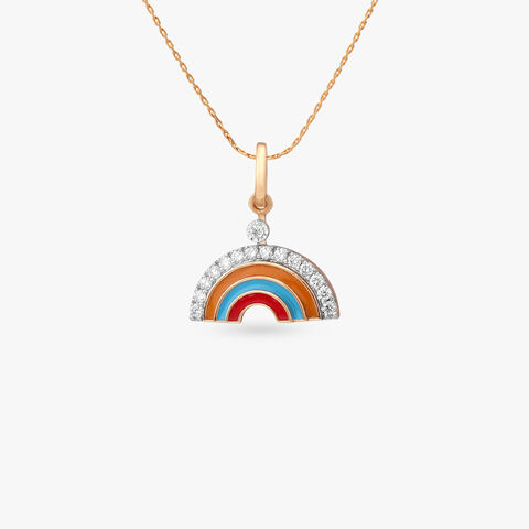 Rainbow Wish Diamond Pendant for Kids