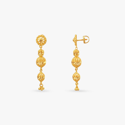Cascading Dome Gold Jhumka Earrings