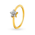 Stunning Floral Gold and Diamond Finger Ring,,hi-res image number null