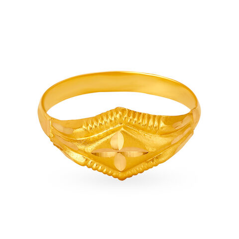 Simplistic 22 Karat Yellow Gold Rhomboid Ring alternate view 1