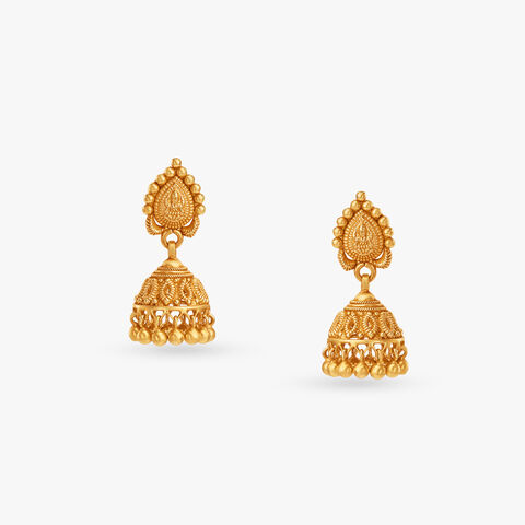 Temple Stud Jhumka Earrings