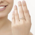 14 KT Yellow Gold Round Diamond Finger Ring,,hi-res image number null