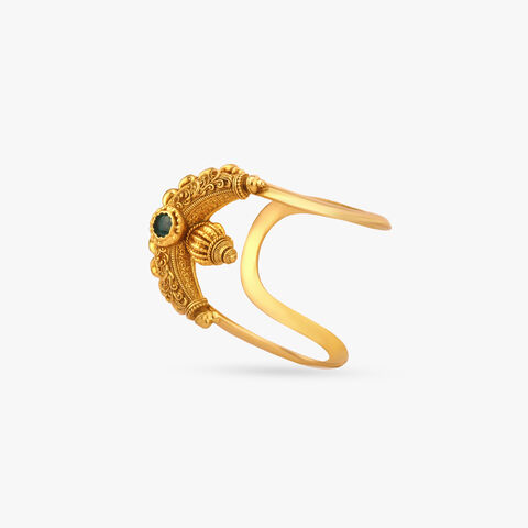 Lunar Curve Gold Vanki Finger Ring