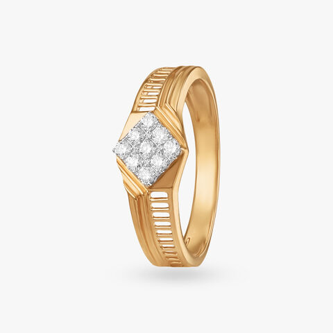 Angular Beam Diamond Finger Ring for Men