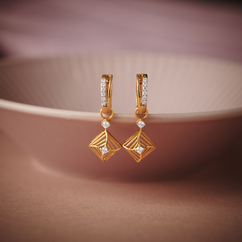 Simple Diamond Drop Earrings - Etsy