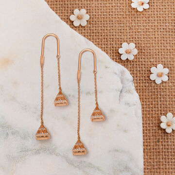 Chic Diamond Hoop Earrings in Rose Gold