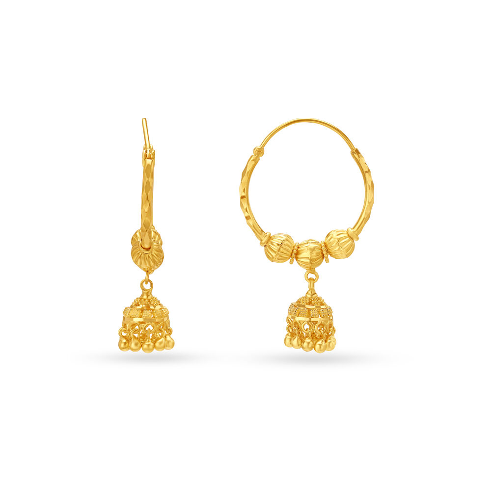 Flipkart.com - Buy Dinisha Dinisha Gold-Plated Brass Golden Hoop Earrings  For Girls & Women's Brass Hoop Earring Online at Best Prices in India