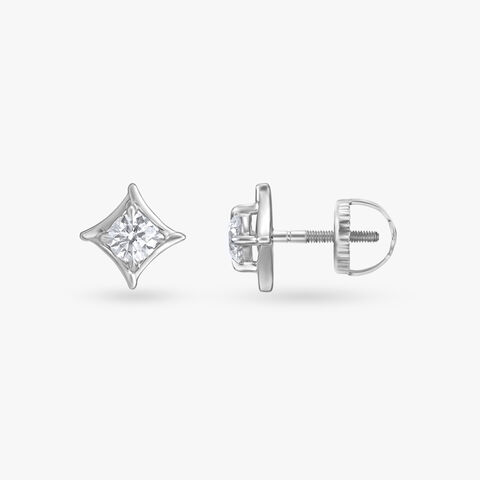 Square Radiance Diamond Stud Earrings