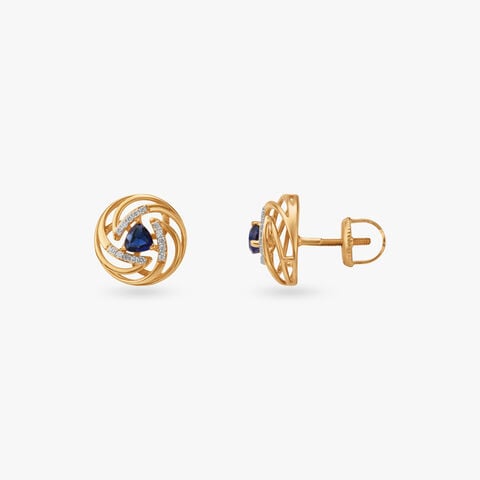 Midnight Spin Diamond Stud Earrings