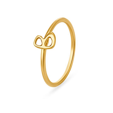 Letter B 14 KT Yellow Gold Initial Ring