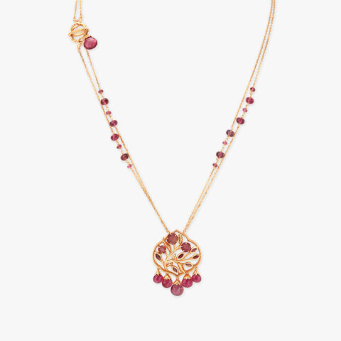 Floral Arc Gold Necklace
