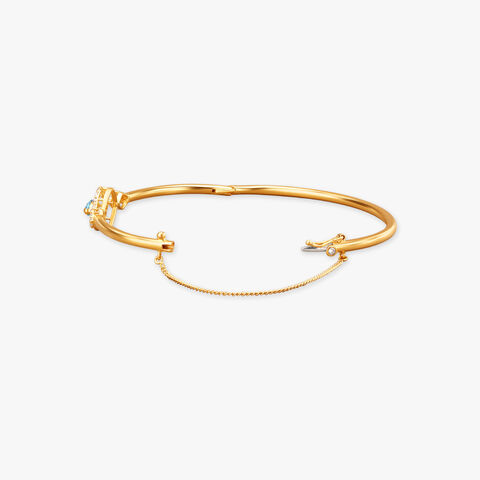 Glint Open Polki Gold Bangle