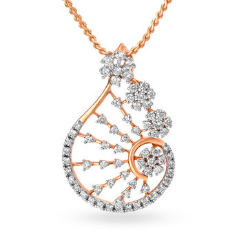 Magnificent Rose Gold and Diamond Floral Pendant