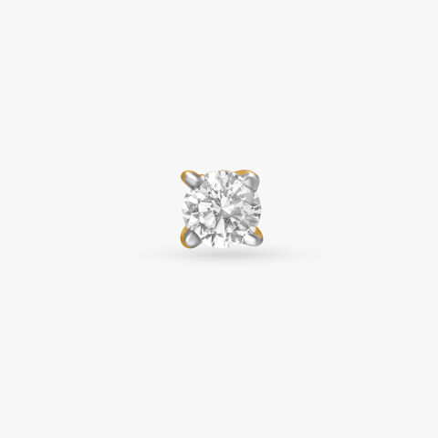 Charming Single Stone Diamond Nose Pin