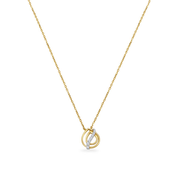 Diamonds & Teardrops Gold Pendant and Chain,,hi-res image number null