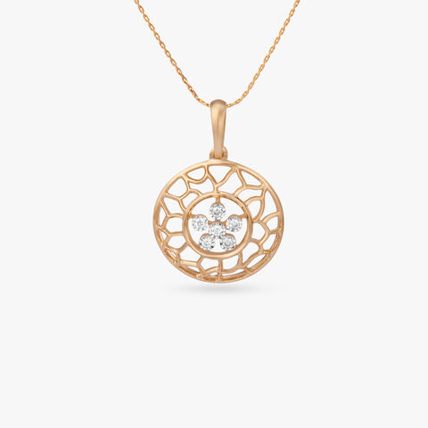 Lattice Circle Diamond Pendant