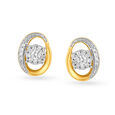 Resplendent Contemporary Gold and Diamond Stud Earrings,,hi-res image number null