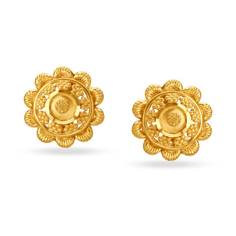 Rawa Work Floral Gold Studs