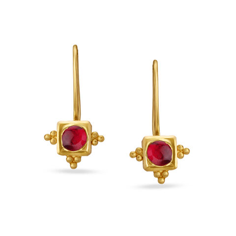 Glossy Cubical Drop Earrings