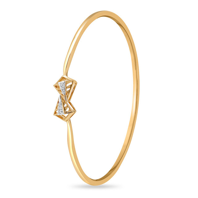 14 KT Yellow Gold Enchanting Classic Diamond Bangle