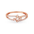 Mesmerizing 18 Karat Rose Gold And Diamond Woven Ring,,hi-res image number null