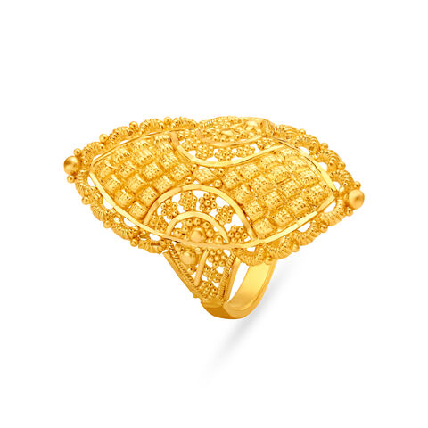 Royal Jali Work Gold Finger Ring