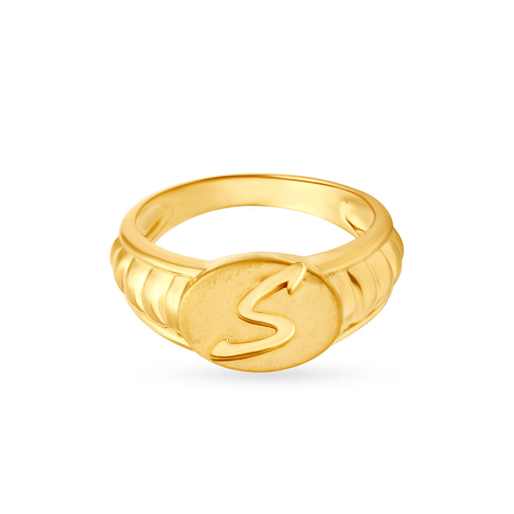 S alphabet gold ring on sale