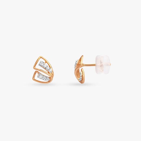 Twinned Arc Diamond Stud Earrings