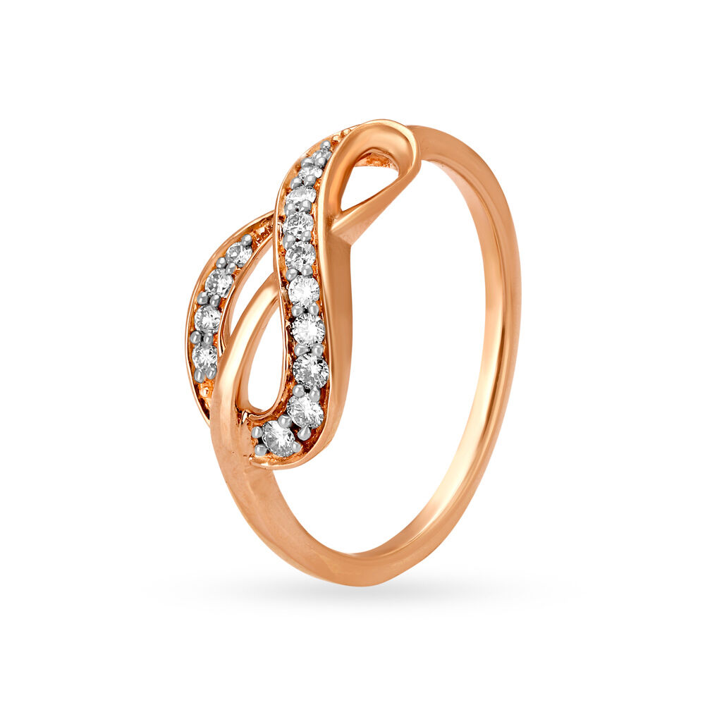 Buy TANISHQ Classy Intersecting Diamond and Rose Gold Ring 16.40 mm Online  - Best Price TANISHQ Classy Intersecting Diamond and Rose Gold Ring 16.40  mm - Justdial Shop Online.