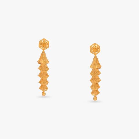 Shobhamoy Dipalankar Gold Jhumka Earrings