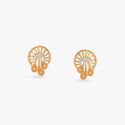 Radiant Bloom Gold Stud Earrings