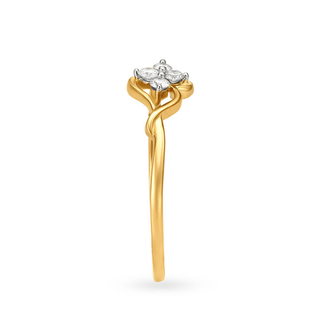 Four Stone Studded Diamond Finger Ring,,hi-res image number null
